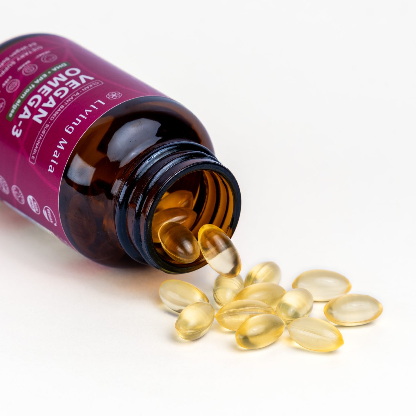 Vegan Omega-3 Softgels | 2-Pack (128 Softgels, 64 per Bottle)