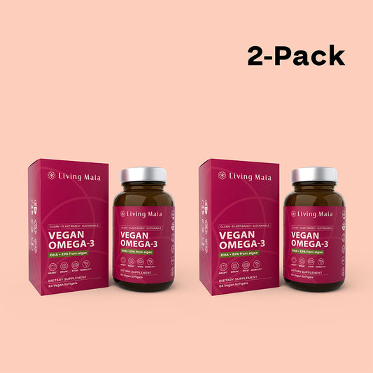 Vegan Omega-3 Softgels | 2-Pack (128 Softgels, 64 per Bottle)