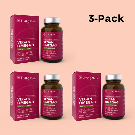 Vegan Omega-3 Softgels | 3-Pack (192 Softgels, 64 per Bottle)